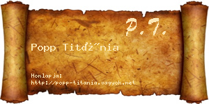 Popp Titánia névjegykártya
